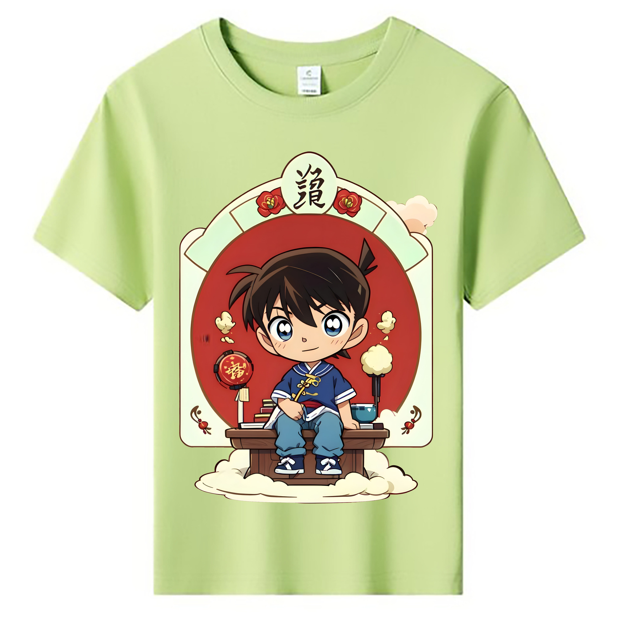 （画像用） 名探偵コナン 江戸川 コナン Detective Conan Conan Edogawa 綿100％キッズTシャツ（フロントプリント）